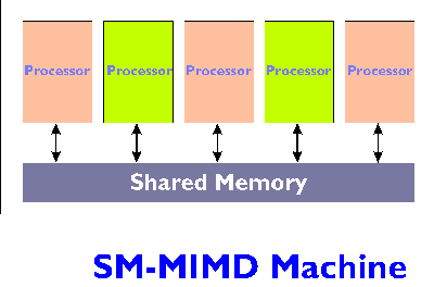 Diagram showing layout of Shared Memory MIMD